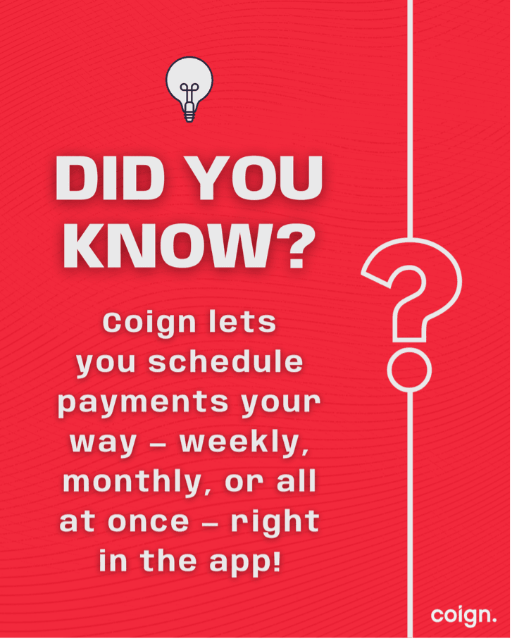 Pay your Coign bill your way